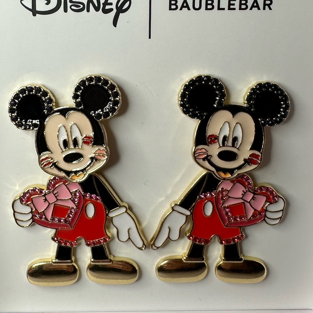 BaubleBar x Disney Valentine Mickey earrings New in BOX - Picture 5 of 7